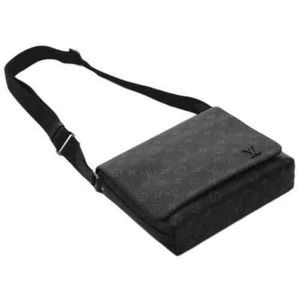 Louis Vuitton Messenger Bag Monogram Leather Black PM Shoulder Bag